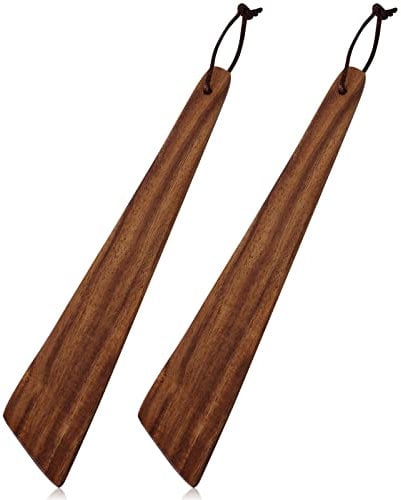 2pcs Teak Wooden Spatula, 25cm/ 9.8 Inch Flat Wooden Turner Non-Stick Kitchen Spatula Set Egg Scraper Wood Cooking Utensil for Scraping Chopping Flipping and Serving
