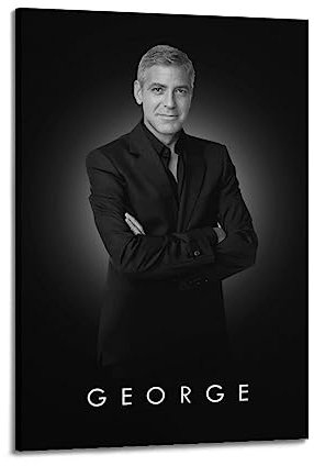George Clooney Poster, dekoratives Gemälde, Leinwand, Wandposter und Kunstdruck, modernes Familienschlafzimmer-Dekor-Poster, 30 x 45 cm