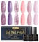 INPING Vernis Semi Permanent,6 Couleurs Violet Clair Rose Pâle Rose pailleté Vernis Gel UV Semi Permanent,Soak Off UV/LED Vernis à Ongles Pour Débutant Nail Art DIY,8ML