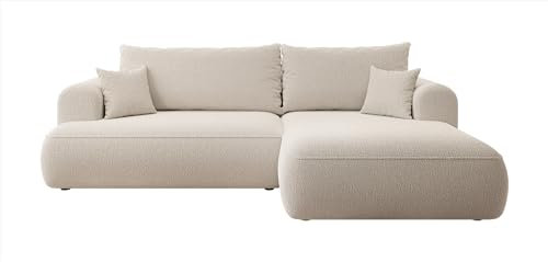 Selsey Sofa Ecksofa Eckcouch Schlafsofa Couch Mit Stauraum Schlaffunktion Pflegeleicht Polyurethanschaum L Form Links OVO Creme Boucle Abriamo