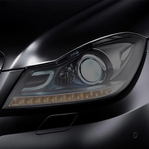 JCAKES Autoscheinwerfer Tönung Schwarz Schutzfolie Transparent TPU Aufkleber für Mercedes Benz C Klasse W204 C63 AMG 2011-2014 Zubehör
