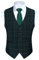 HISDERN Manner Gilet de fête de mariage formel en coton Plaid Robe Costume Gilet pour homme, Vert 3, L