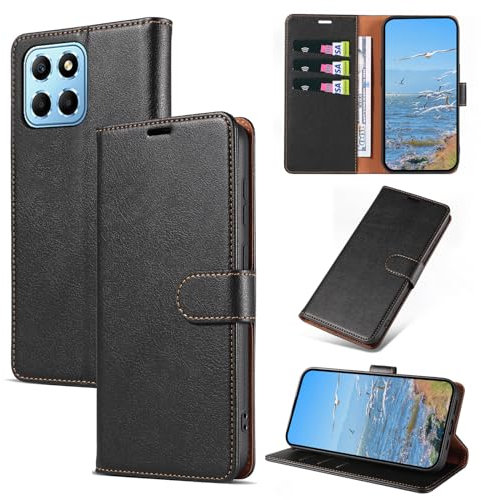 KKEIKO Cover per Honor X6 / Honor X8 5G / Honor X6S, Antiurto Custodia in PU Pelle con Slot per Porta Carte, Magnetico Protettiva Cover per Honor X6 / Honor X8 5G / Honor X6S, Nero