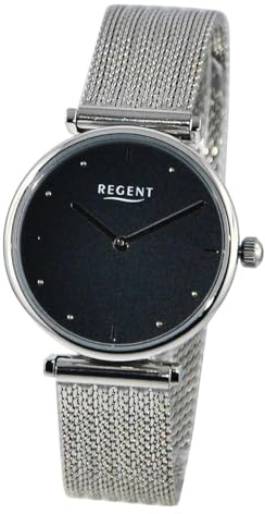 REGENT Damen Armbanduhr Analog Metallarmband Silber UR2251589 Analoguhr