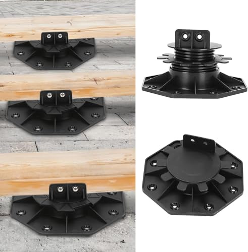 Gimisgu Lot de 50 plots réglables en hauteur - Pied réglable de 30 à 60 mm - Support de plaques pour plaques de terrasse, sous-structure en bois, WPC et pierre - Charge maximale de 800 kg
