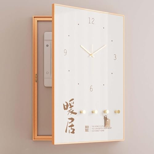 cache tableau electrique decoratif Couvercle de boîte à disjoncteurs décoratif pour cacher la porte de mur, couvercle de compteur électrique intérieur créatif avec horloge, boîte décorative pour cache