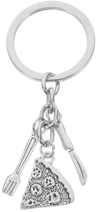 Ciieeo Und Gabelpizza Schlüsselanhänger Schlüsselanhänger Deko Anhänger Metallschlüssel Deko Schlüsselanhänger Schlüsselanhänger Deko Tasche Deko Rucksack Anhänger Zubehör