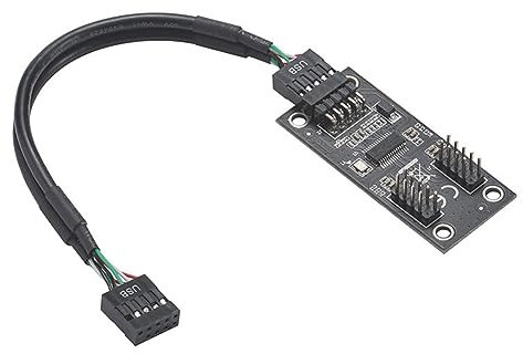 NONDK USB Hub, USB 2.0 Splitter, 9A, Dual Hub, 9 Vertical Motherboard, USB Connection, 9 Extension Cables, 1A 2