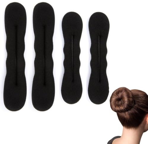 TEOZBLU Conjunto de donas para cabello, Accesorio de esponja para el pelo para hacer moños perfectos para peinar, Magic Espuma Esponja Moño Pelo, Twist Curler Donut para Mujeres y Niñas