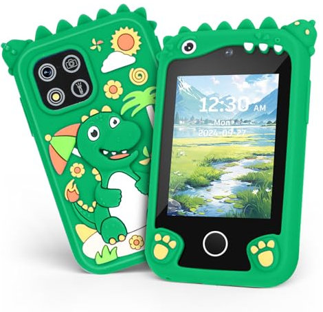 Dittybuy Kids Toys for 6 Year Old - Phone for Boys Kids Camera for Boys Girls with Games Music Torch Function, Girls Boys Birthday Toys for 3 4 5 7 8 9 Year Old with 8G SD Card (Green)