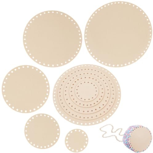 NBEADS 10 pz 5 misure Fondo Borsa All'Uncinetto, Base per Intreccio di Cesti Fondo di Cesti In Feltro Base Rotonda per Cuscino per Borsa Da Lavoro A Maglia per Fai Da Te Forniture, Beige