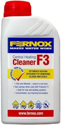 AMK® Fernox F3 Central Heating Cleaner 500ml Removes Sludge & Scale Compatible With All Metals