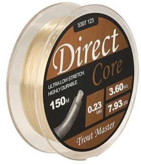 Troutmaster Direct Core – Fluorocarbon Alternative, Hauptschnur, Hybridschnur mit sehr guter Haltbarkeit und Knotenfestigkeit, für das aktive Lureangeln, Forellensee