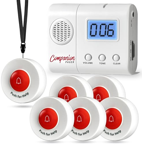 SYNLETT Bip aidant avec 6 Boutons d'appel, système sans Fil Senior