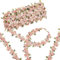 FENGCHUANG 5 Yards / 4,57 Meter Spitzenborte Blumen, 20mm Florale Spitzenborte Blumenband Rosa Dekoband Stickerei Blümchen Zierband für Nähen Handwerk Hochzeit Deko Geschenkbox