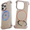 NIFBANG Leder Hülle für iPhone 16 Pro mit Kickstand,360°Drehbar Magnetisch Stander,Luxus Slim Anti-Fingerabdruck Handyhülle,Rahmenlose Stoßfest Schutzhülle für 16 Pro Bumper Case,Desert Titanium