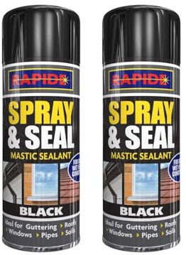 DIOXSTAR Black Spray and Seal Leak Fix Stop, Cost-Effective and Sustainable Choice, Superior Long-Lasting Seals, DIY Enthusiast, Seal Fix Waterproof Mastic Sealant, (300ml, Pack of 2)