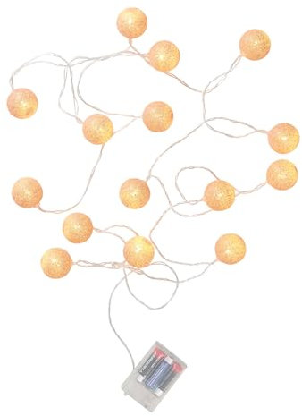 BUTLERS (6 Stück LED-Lichterkette - LES PETITES BELLE - 15 rosa Cottonballs mit warmem Licht | Dekorative Beleuchtung für Zuhause & Events