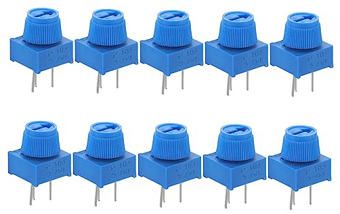 Holibanna Hochpräziser Trimmerpotentiometer Widerstand 10k 3-polig mit Knopf für Steckbrett und Prototyping 10 Stück