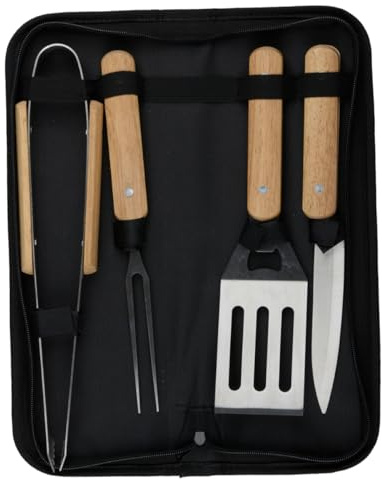Alpina BBQ Toolset - 4-teiliges Set mit Aufbewahrungstasche