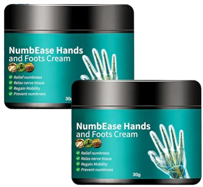 NumbEase Hands & Feet Relief Cream Duo Pack-Muscle & Joint Soothing Cream-Angelica & Mugwort - Plant-Based Relief Gel for Foot, Heel, Back & Meniscus Discomfort