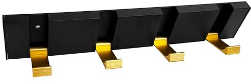 Musiin Wall-Mounted Guitar Cable Holder, Can Hang Monitor Headphones/Guitar Cable/Audio Cable, Wall-Mounted Audio Accessories Storage Hook to Save Desktop Organize (Black) (4 Hook)