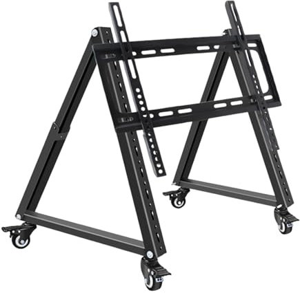 Gralara Supporto TV mobile basso in metallo con ruote, accessori neri, supporto TV mobile resistente per sala riunioni e conferenze