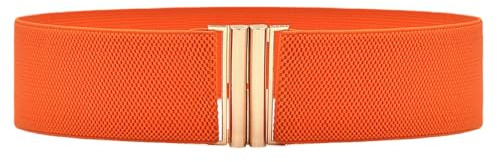 HSTWODE Vintage Taillengürtel Damen Vintage Stretchy Taille Gürtel Metal Interlocking Buckle Elastic Cinch Belt Waistbelt