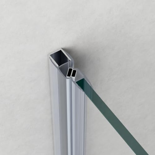 WITEN&NOCK Wandanschlussprofil mit Magnetdichtung für Nischtür Höhe 195 cm | HOCHSTADL Duschprofil aus verchromtem Aluminium, für Glasstärke 5-6 mm, geeignet für Dusche Duschkabine Duschtür