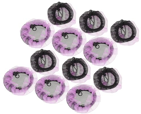 Unsichtbares Elastisches Ballett Haarnetz Violett mit Spitze 20 Stück Pack