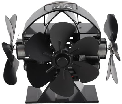 Ventilateur de poêle à chaleur 3 têtes 18 pales ventilateur de cheminée soufflant à 270 degrés avec poignée de couvercle de protection for poêle à bois