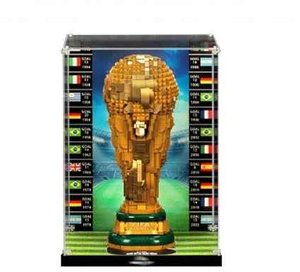 Vetrina in acrilico per Lego 43020 43019 Il trofeo della Coppa del Mondo e il set di costruzione della palla da calcio, scatola trasparente antipolvere - Solo scatola espositiva, scatola compatibile