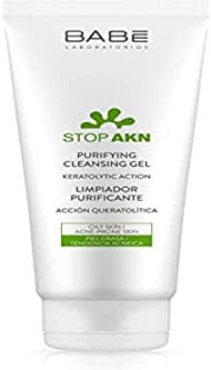 Laboratorios Babé - Stop Akn Limpiador Facial Purificante 200 ml, Tratamiento Acné, Piel Grasa, Seborregulador, Matificante, Limpieza e Higiene Facial, Uso Diario, Evita El Acné, 200 mililitro, 1