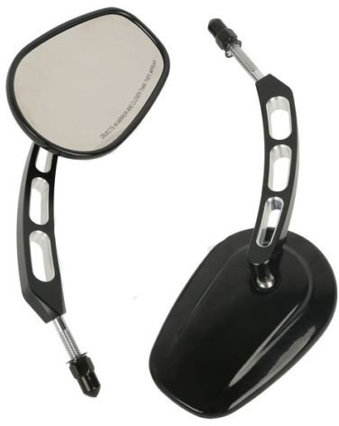 LEAGUE&CO Motorrad 8MM Schwarz Rückspiegel Für Harley Davidson Street Road King Electra Glide Ultra Classic 1983-2016