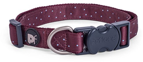 Petface Ox Blood Ditsy Spot Dog Collar, Small