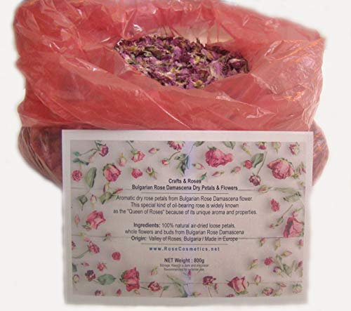 100% Natural dried ROSE petals Bulgarian Rosa aromatic flowers in bulk, 1 kg for potpourri, bath salts, cosmetics, rose oil, soap bars