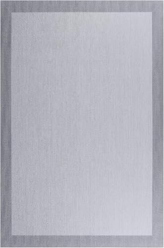 TEJIDOS EL MUNDO Alfombra vinílica de Tejido Trenzado de Alta Gama. Lavable y Antideslizante. Alfombras Resistentes para salón, Cocina, baño o Pasillo - 060x120 cm., Cenefa-Gris
