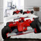 MIGAGA Bettwäsche-Set, Mikrofaser,Formel-Rennwagen mit dem Driver Automobile Motorized Sports Theme Strong Engine,1 Bettbezug 135 x 200cm+ 2 Kopfkissenbezug 80x80cm