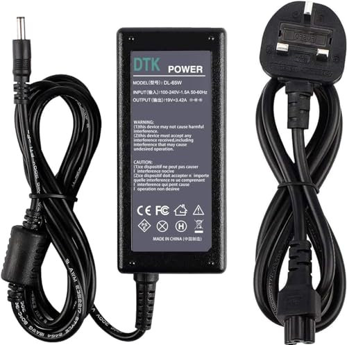 DTK Laptop Charger Replacement for ASUS Notebook Computer PC Power Cord Supply Lead AC Adapter VivoBook Zenbook Prime Transformer series Connector:【4.0 x 1.35mm】 19V 3.42A 65W