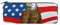 Federmäppchen mit amerikanischer Flagge und Adler, rund, tragbar