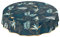 ANRO Wachstuchtischdecke abwaschbar Garten Tischdecke Wachstuch Rund Oval Eckig Indoor Outdoor Blätter Gold Blau Rund 140cm mit Saum - Eingefasst