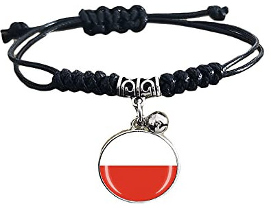 Geflochtenes Armband mit Polen-Flagge, verstellbare Nylonkette, Kristallarmband, Souvenir, modisch, handgefertigt, für Mann und Frau, besonderes Geschenk
