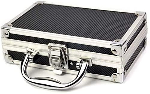 JoyFan Mini-Aluminium-Flugkoffer für Messgeräte, Robuster Tragekoffer, Werkzeug Aufbewahrung, Würfelschaum Platten, Schaumstoff Polsterung, abschließbar(schwarz, 180 x 110 x 55 mm)