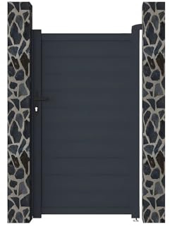 Vente-unique - KlapptÅr aus Aluminium, Nazario, 100 x 173 cm, Anthrazit