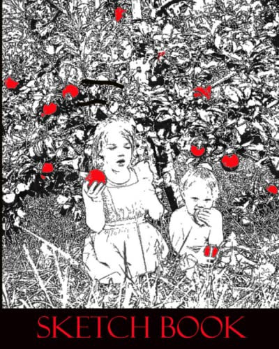 Blank Drawing Sketchbook: Large Illustration Book Girls Under Apple Tree Cover