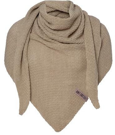 KNIT FACTORY - Gina Dreieckstuch - Fein Gestrickter Damen Schal - Tuch Schal - Für Frühling und Sommer - Leinen - 190x85 cm