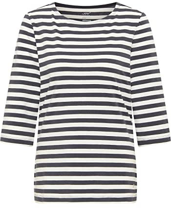 Joy Sportswear Malina T-Shirt für Damen mit Streifen und taillierter Passform, Sportshirt aus bequemem Baumwolljersey für Freizeit und Outdoor-Aktivitäten 42, Ebony Stripes