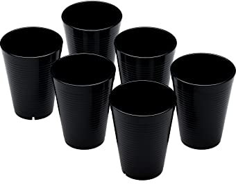 Omada Design 6 verres à eau de 275 ml, empilables, incassables, réutilisables, en plastique pour usage extérieur, ligne Samba