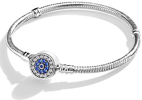 Symretie Joyería Pulsera de Mujer plata 983 Compatible con Charms Abalorios, Serpiente Pulsera Compatible con Pandora Abalorios