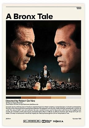 SHITOU A Bronx Tale Poster, klassische Retro-Filmposter, coole Wanddekoration, Kunstdruck, Leinwand, Poster für Zimmer, ästhetische Dekoration, Geschenke, ungerahmt: 40 x 60 cm